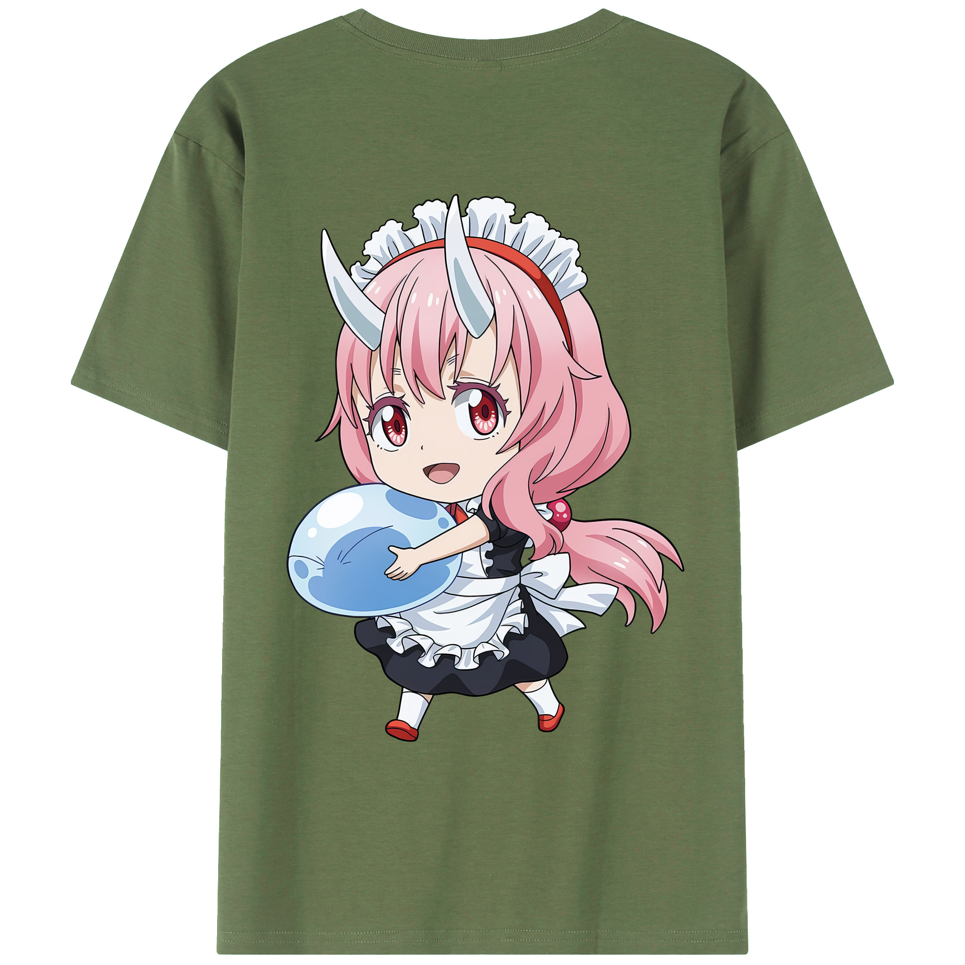 （画像用） 転スラ Regarding Reincarnated to Slime 綿100％ メンズ半袖Tシャツ（バックプリント） 通気性